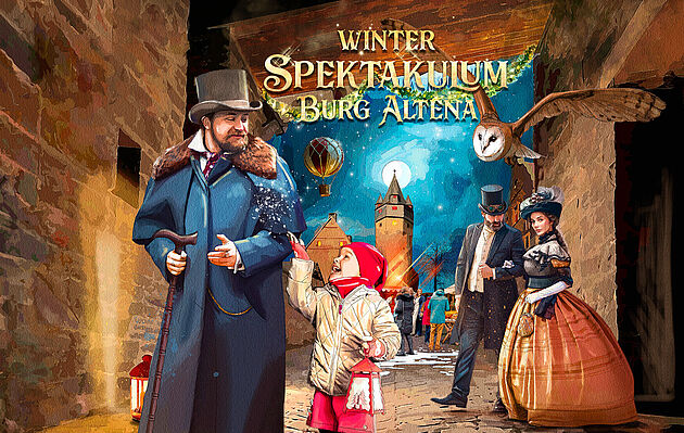 Winterspektakulum auf der Burg Altena im Märkischen Kreis